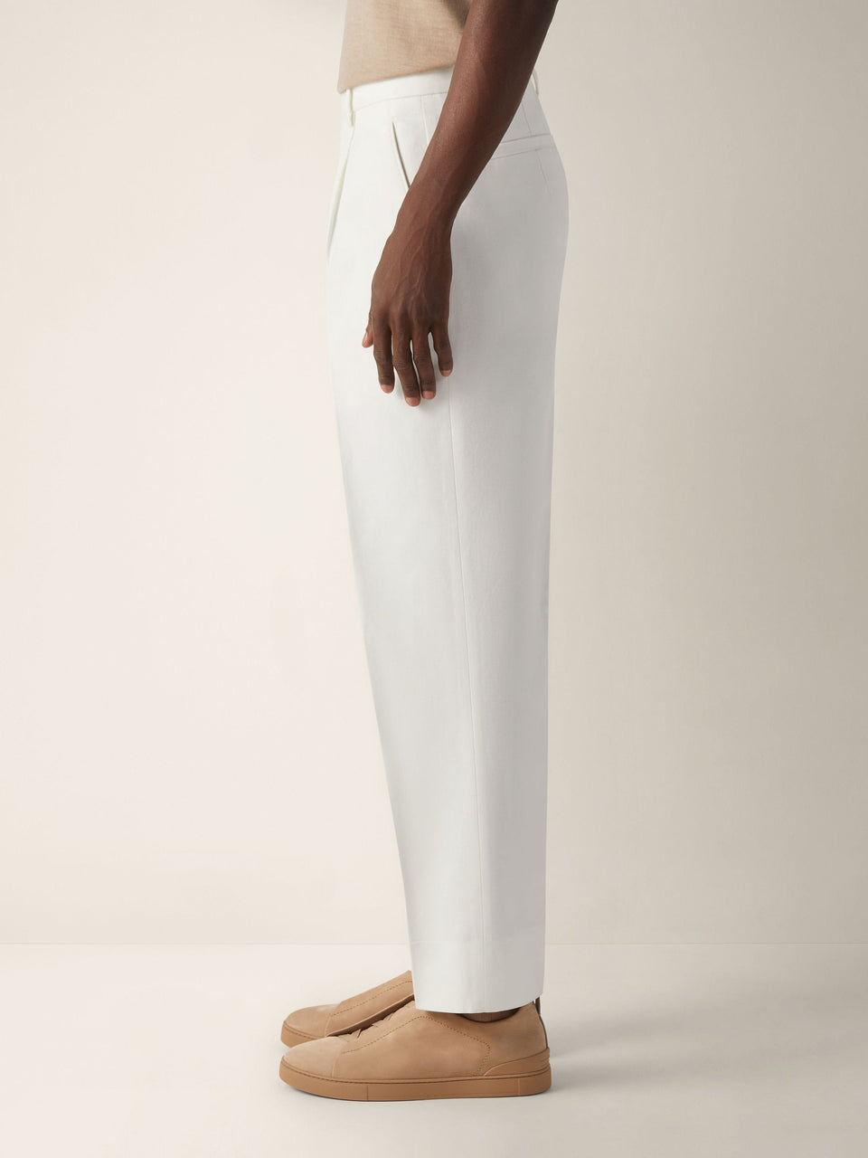 Zegna White Cotton And Linen Pants