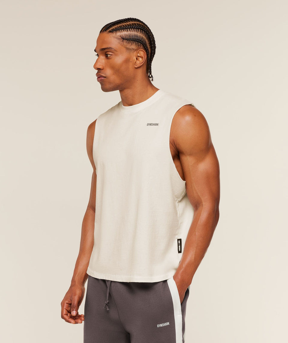 Gymshark Gymshark X Cbum Washed Sleeveless T-Shirt Soft White