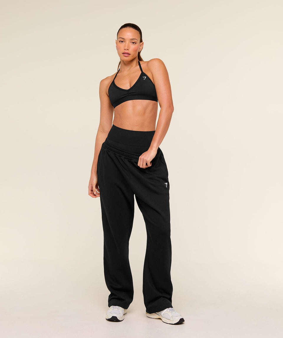 Women's Gymshark Training Fleece Straight Leg Regular Joggers Black