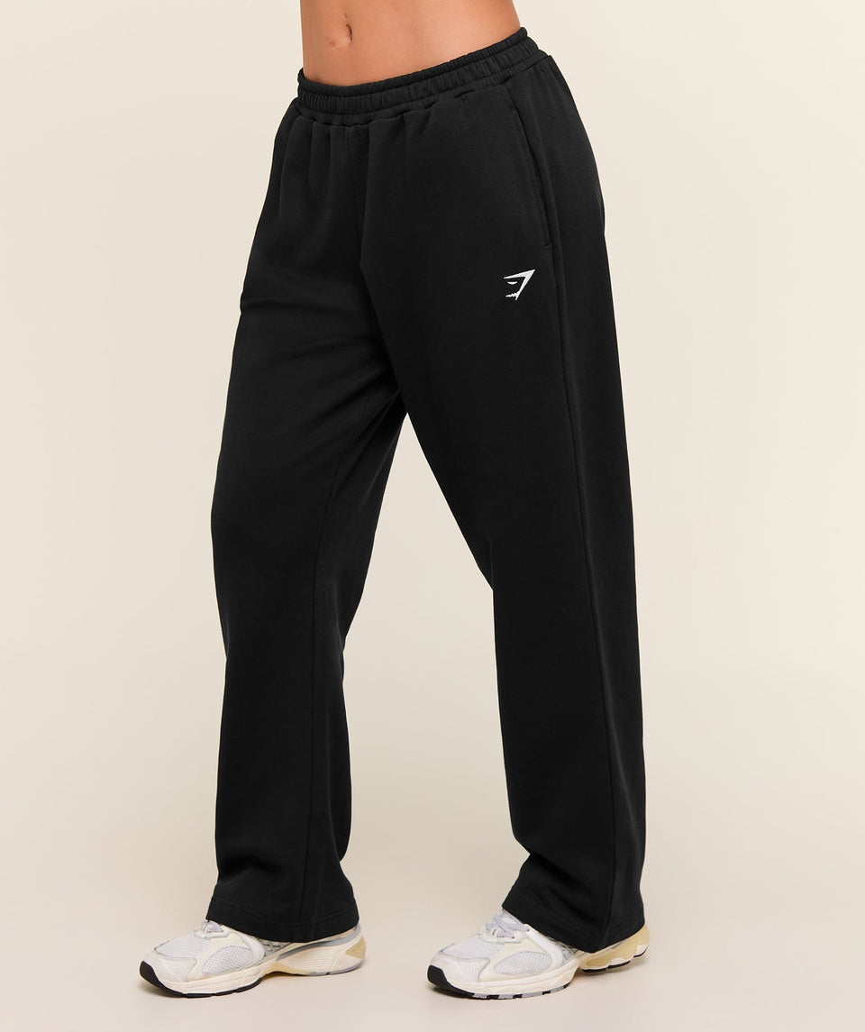 Women's Gymshark Training Fleece Straight Leg Regular Joggers Black