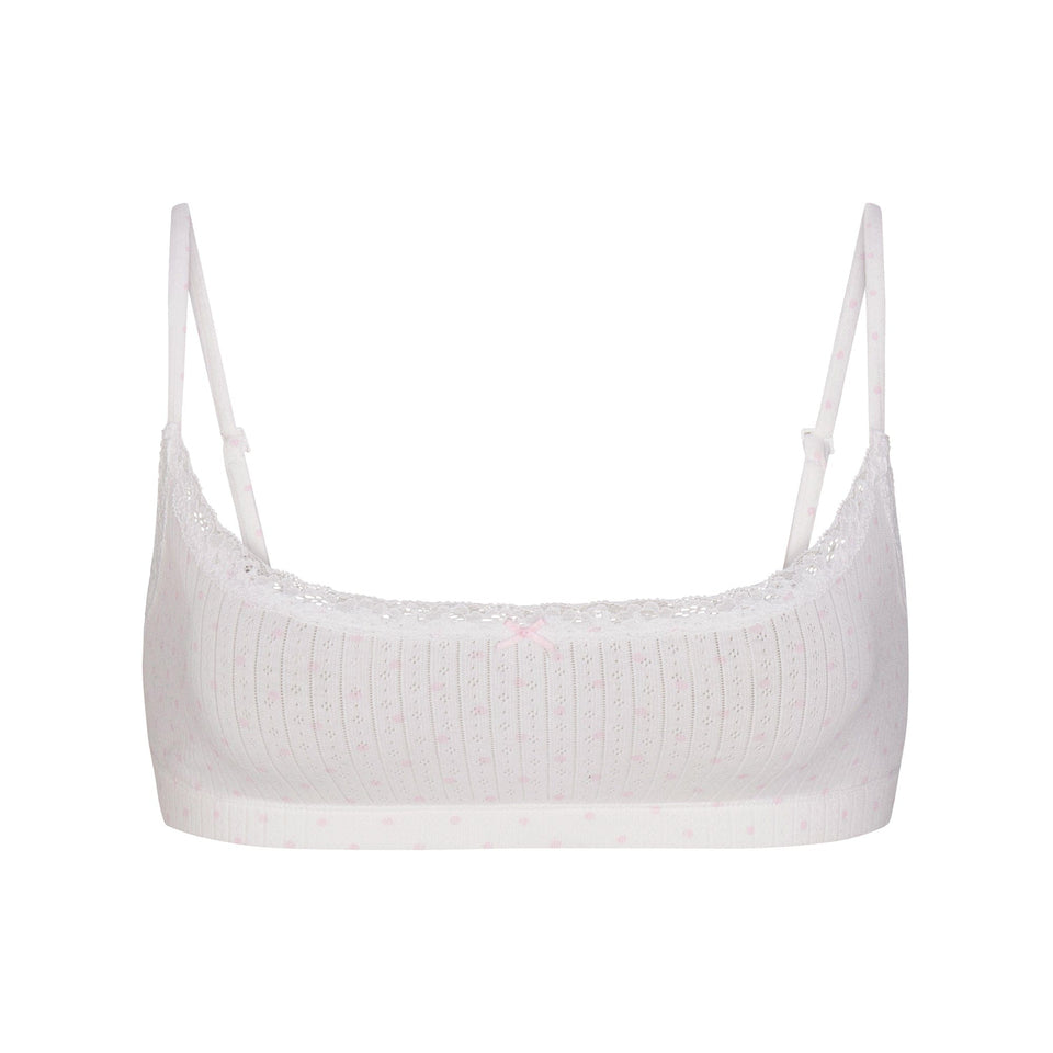 Lightweight Cotton Pointelle Scoop Bralette