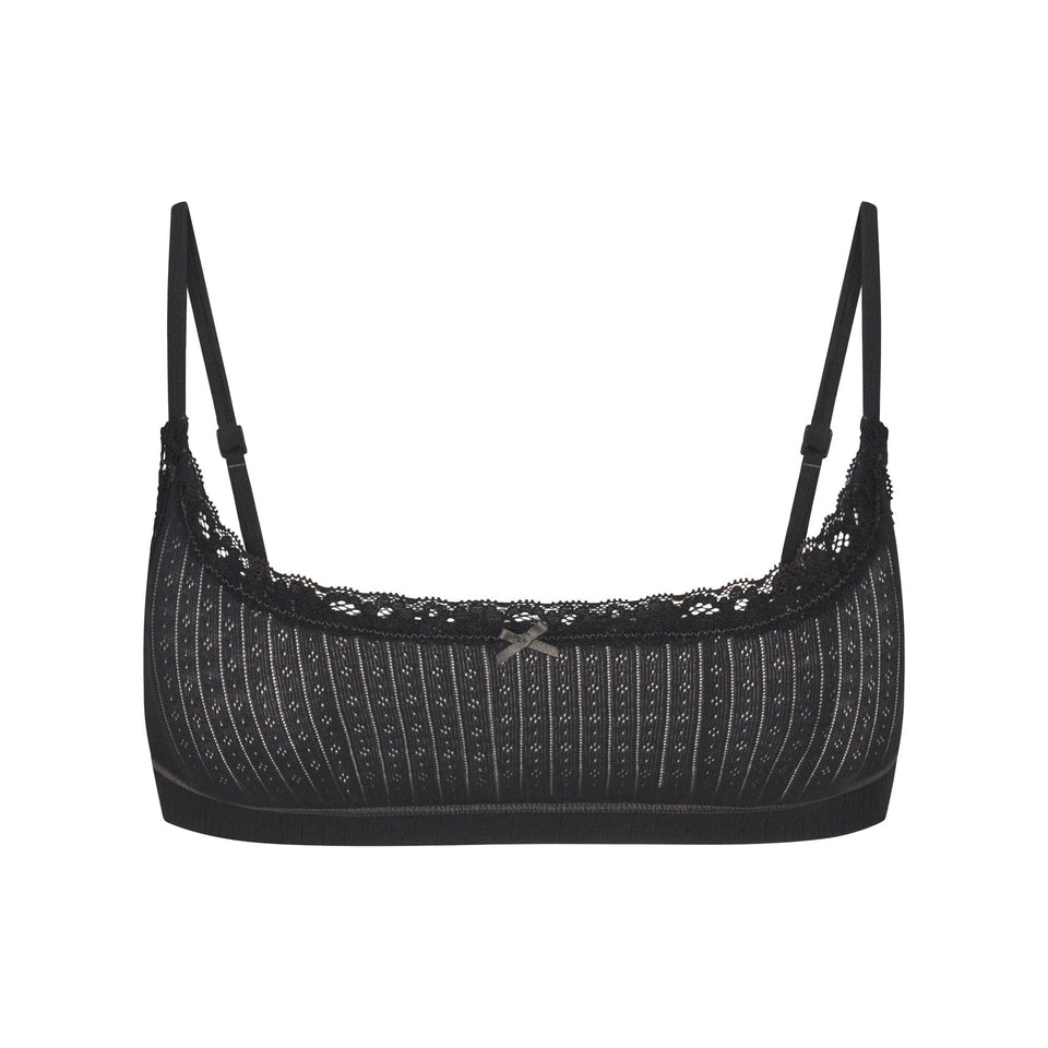 Lightweight Cotton Pointelle Scoop Bralette