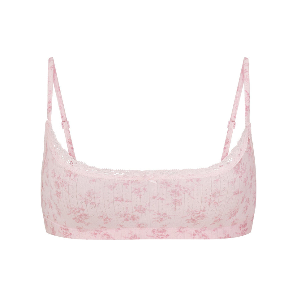 Lightweight Cotton Pointelle Scoop Bralette