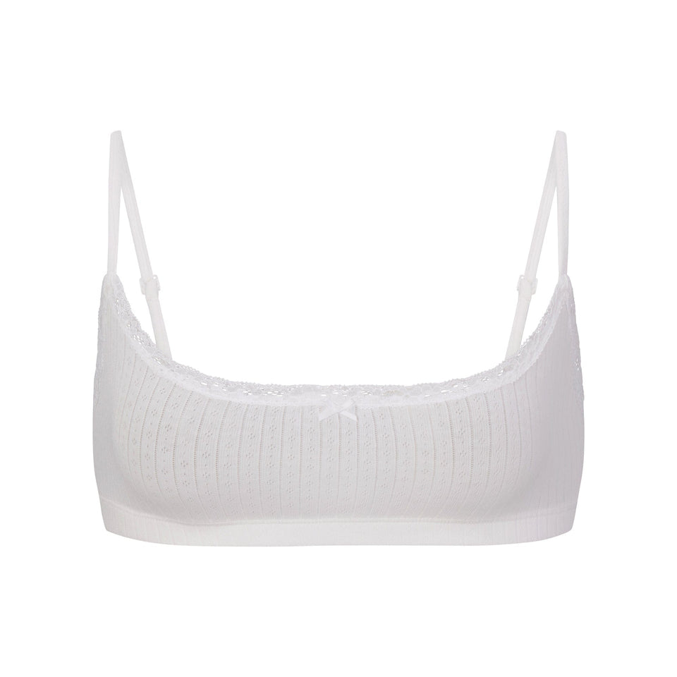 Lightweight Cotton Pointelle Scoop Bralette
