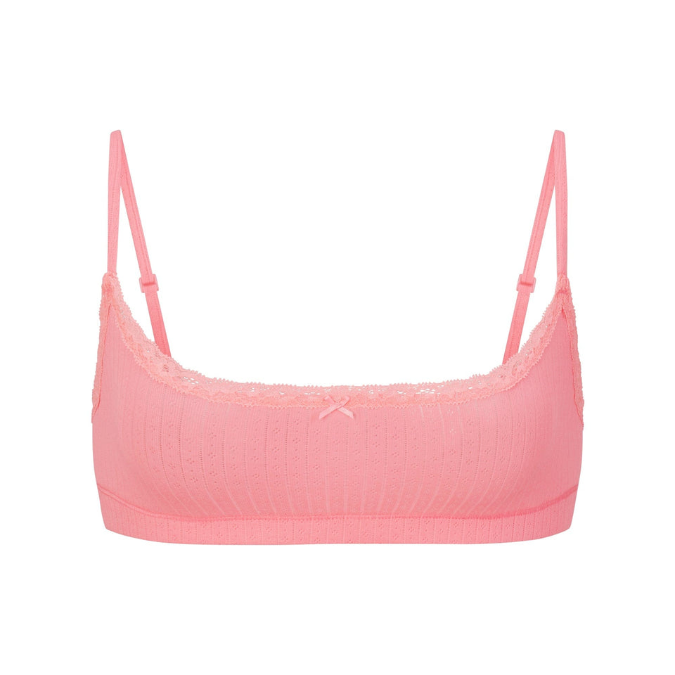 Lightweight Cotton Pointelle Scoop Bralette