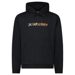 Burberry Logo Embroidered Hoodie Black