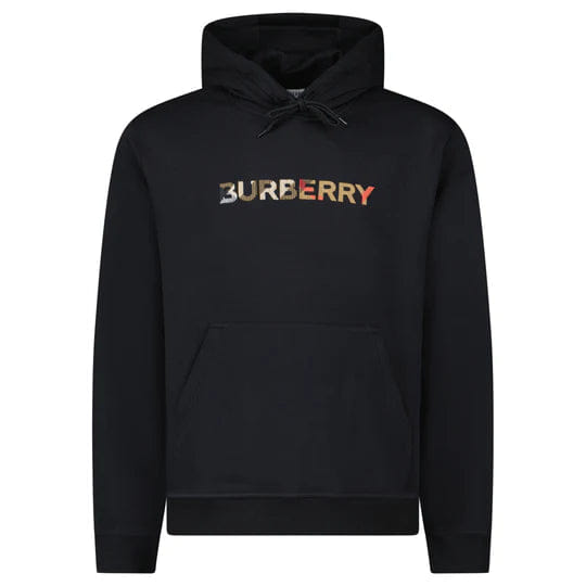 Burberry Logo Embroidered Hoodie Black