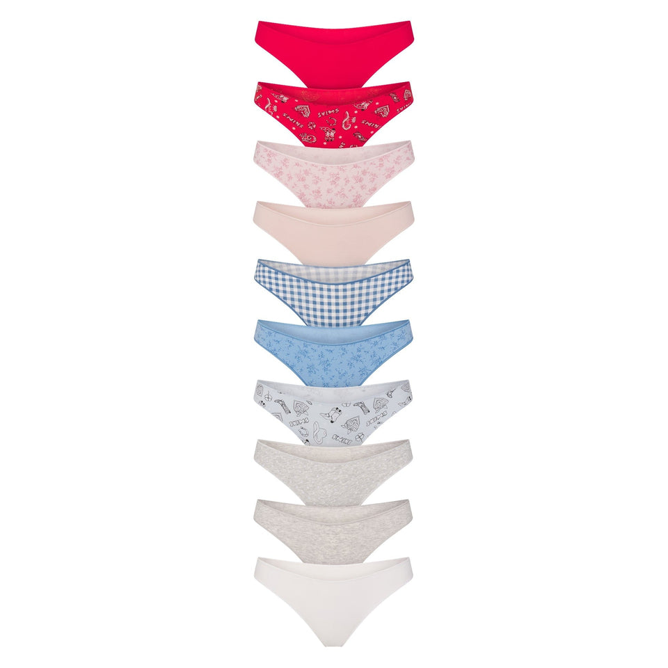 Lightweight Cotton Thong 10-pack