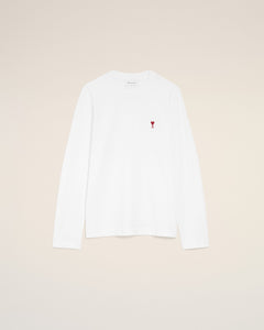 White Cotton longsleeves t-shirt with Ami De Coeur