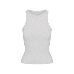 Skims Cotton Jersey Crew Neck Tank Light Heather Grey