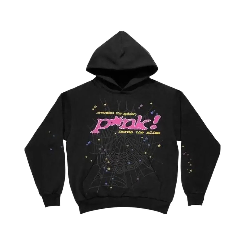 Sp5der P*nk Hoodie Black