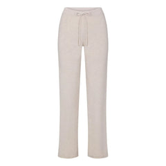 Skims Cotton Jersey Straight Leg Pant Heather Oatmeal