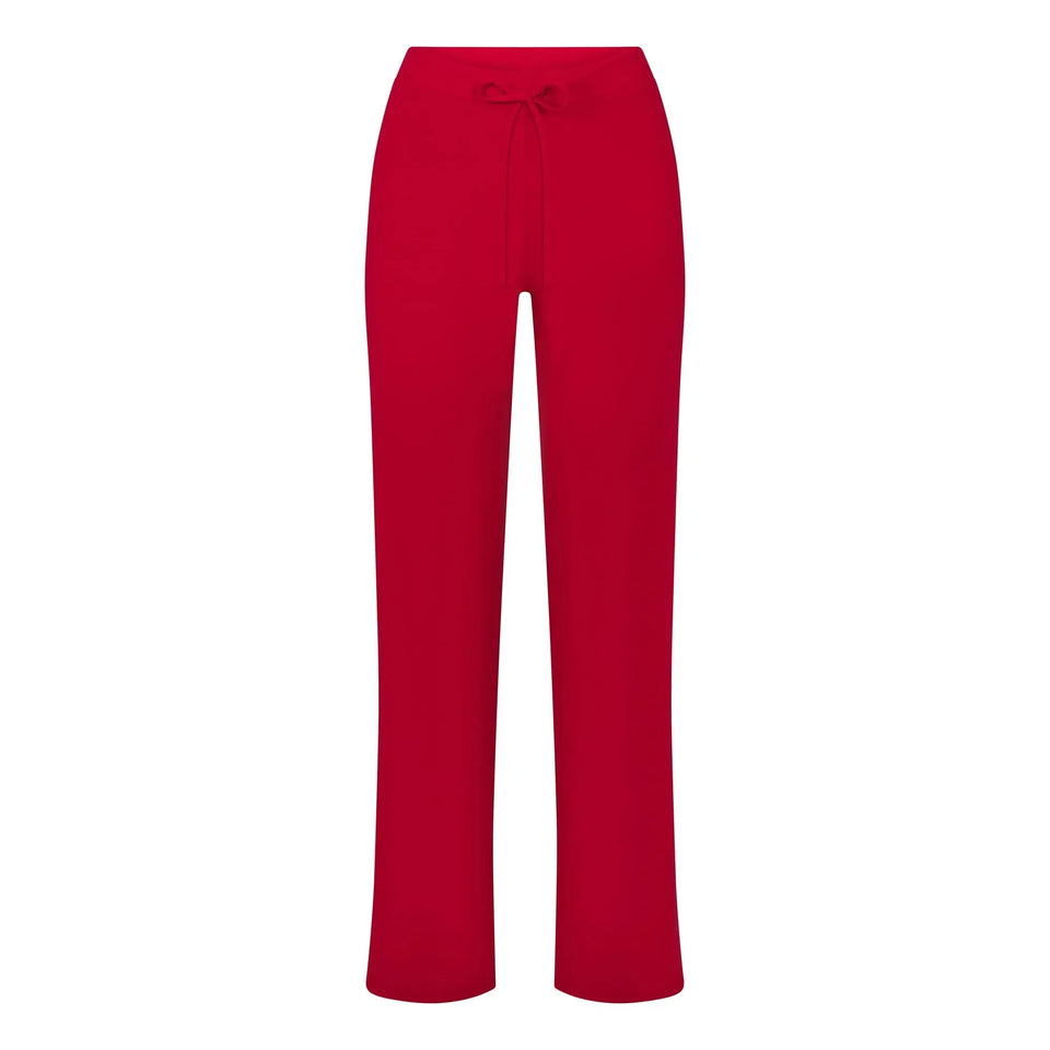Skims Cotton Jersey Straight Leg Pant Cranberry
