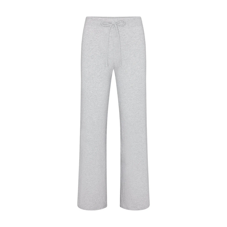 Skims Cotton Jersey Straight Leg Pant Light Heather Grey