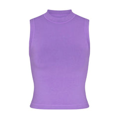 Skims Cotton Jersey Mock Neck Tank Ultra Violet