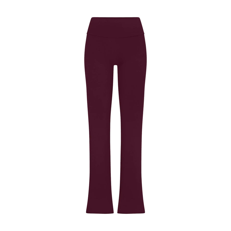 Skims Cotton Jersey Foldover Pant Deep Berry