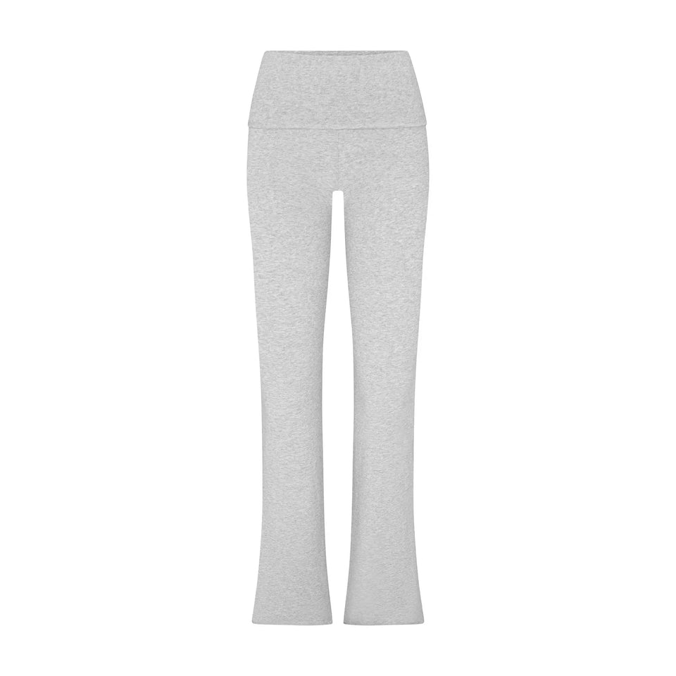 Skims Cotton Jersey Foldover Pant Light Heather Grey