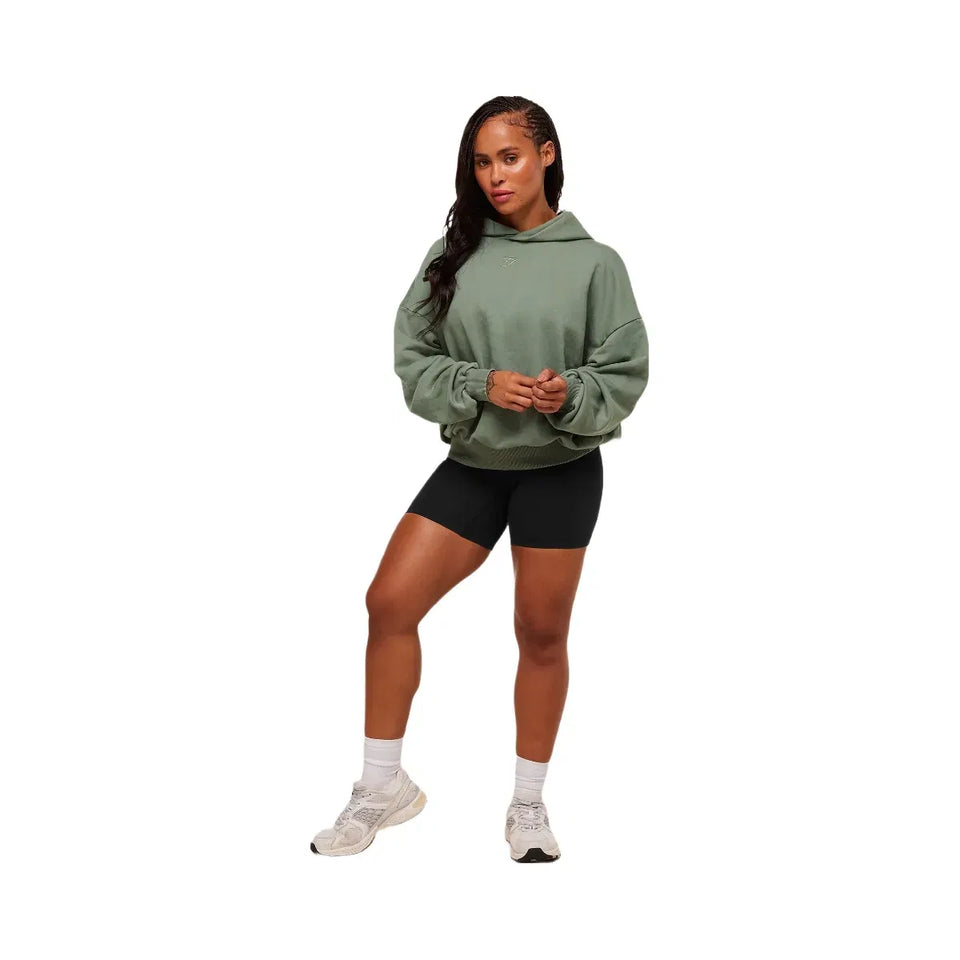 Gymshark Power Washed Oversized Hoodie - Unit Green/Acid Wash Small Ball