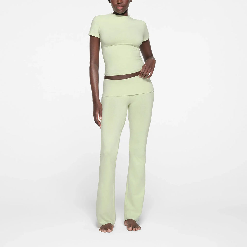 Skims Cotton Jersey Foldover Pant Pistachio