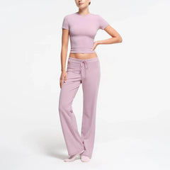 Skims Cotton Jersey Straight Leg Pant Dusk