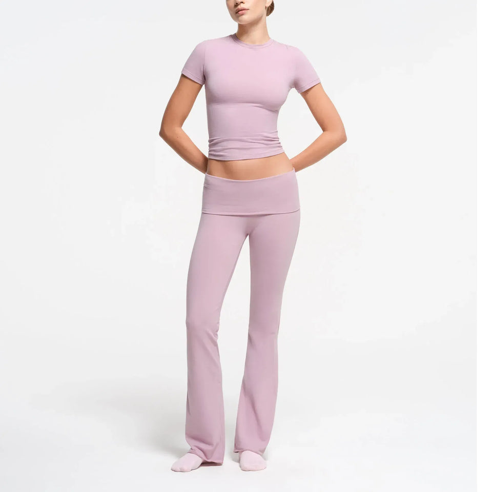 Skims Cotton Jersey Foldover Pant Dusk