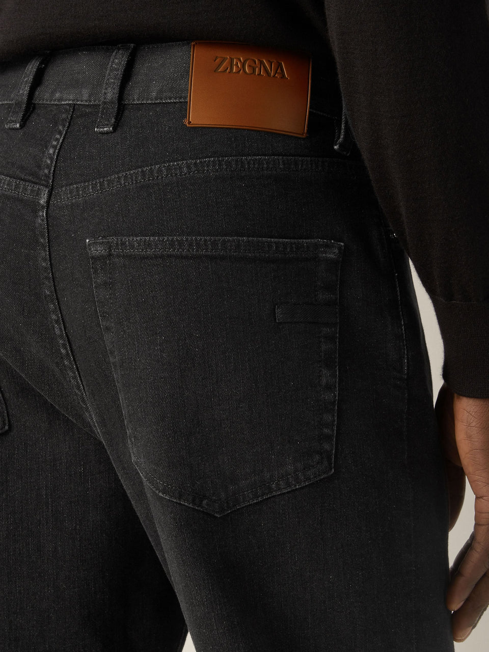 Zegna Dark Grey Stone-Washed Stretch Cotton Roccia Jeans