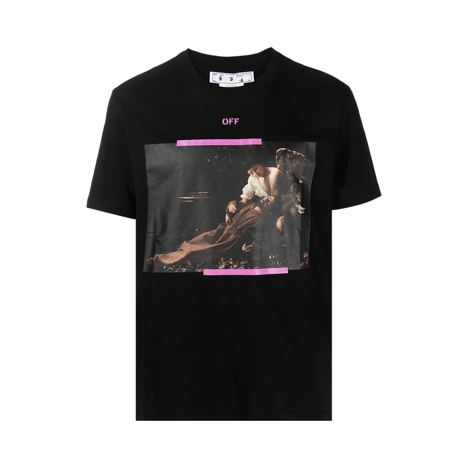 Off-White Arrow Caravaggio St Fran Slim Shorts-Sleeve T-Shirt Black