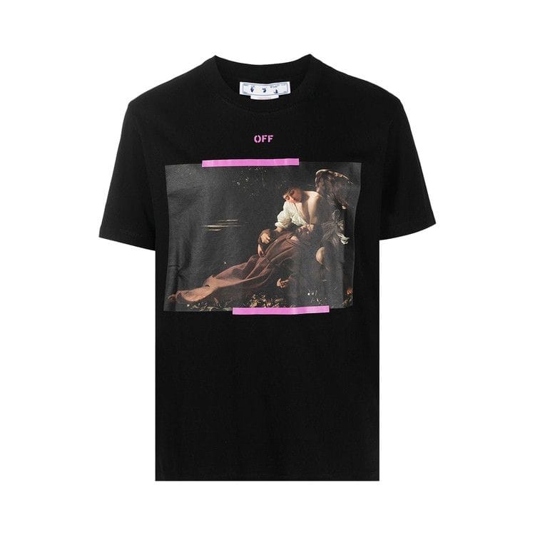 Off-White Arrow Caravaggio St Fran Slim Shorts-Sleeve T-Shirt Black