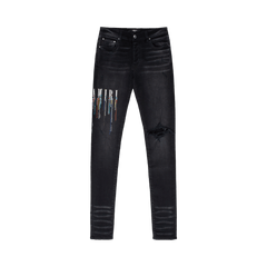 Amiri Paint Drip Logo Jean Aged Black