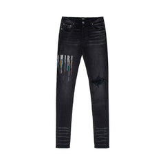 Amiri Paint Drip Logo Jean Aged Black