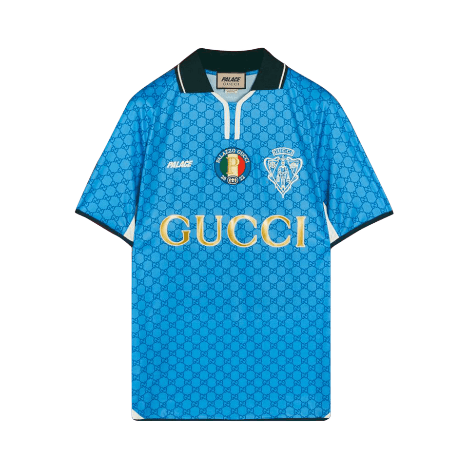 Gucci x Palace Printed Football Technical Jersey T-Shirt Blue