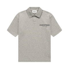 Fear of God Essentials Kids Shorts-Sleeve Polo Dark Heather Oatmeal