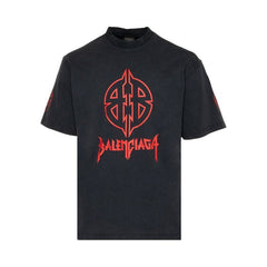 Balenciaga Medium Fit T-Shirt Faded Black/Red