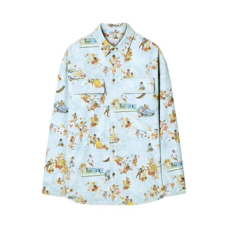Off-White Fresco-Print Denim Shirt Multicolor