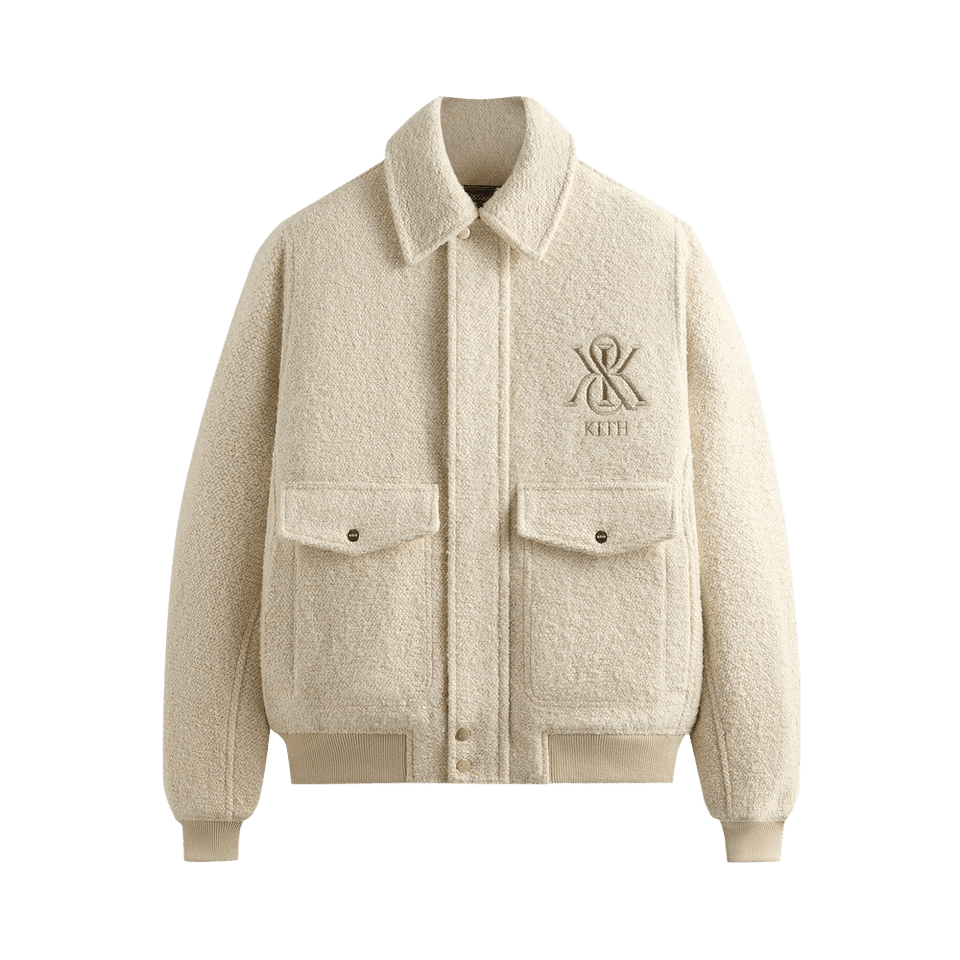Kith Boucle Hawthorne Flight Jacket Sandrift