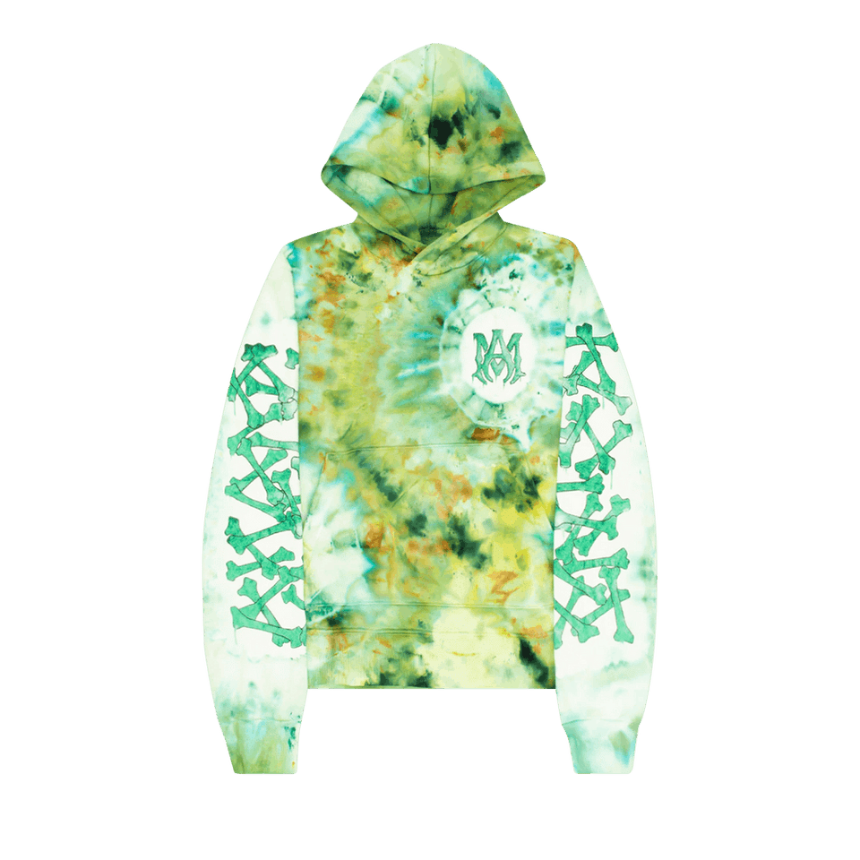 Amiri Tie Dye Bones Hoodie Green