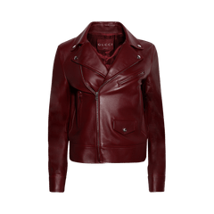 Gucci Leather Biker Jacket Rosso Ancora Red