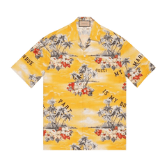 Gucci Printed Bowling Shirt Yellow/Red