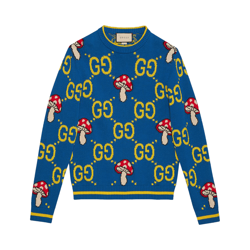 Gucci GG Wool Sweater Bluette/Multicolor