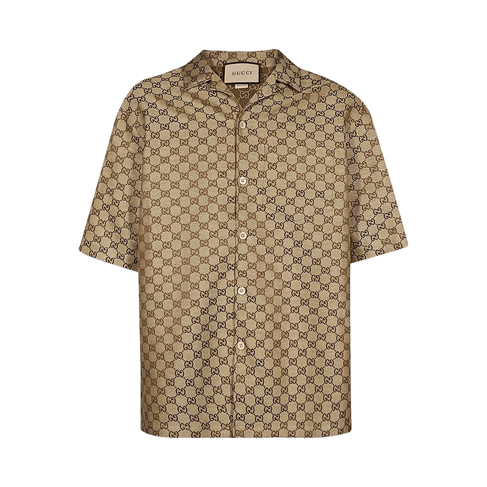 Gucci GG Linen Shirt Camel/Ebony