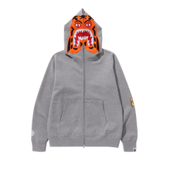BAPE Tiger Full Zip Hoodie Grey