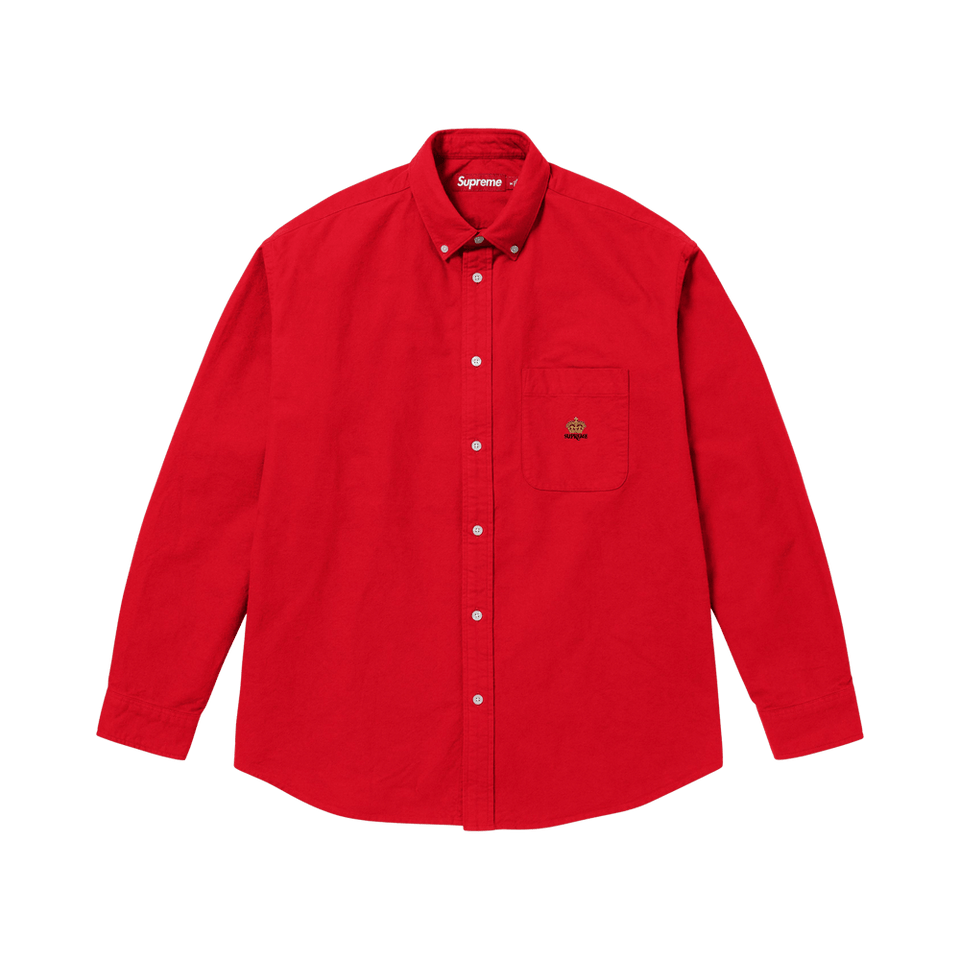 Supreme Loose Fit Flannel Oxford Shirt Red