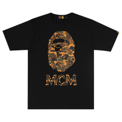 BAPE x MCM Camo Ape Head T-Shirt Black