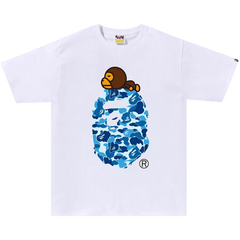 BAPE ABC Camo Milo On Big Ape T-Shirt White/Blue