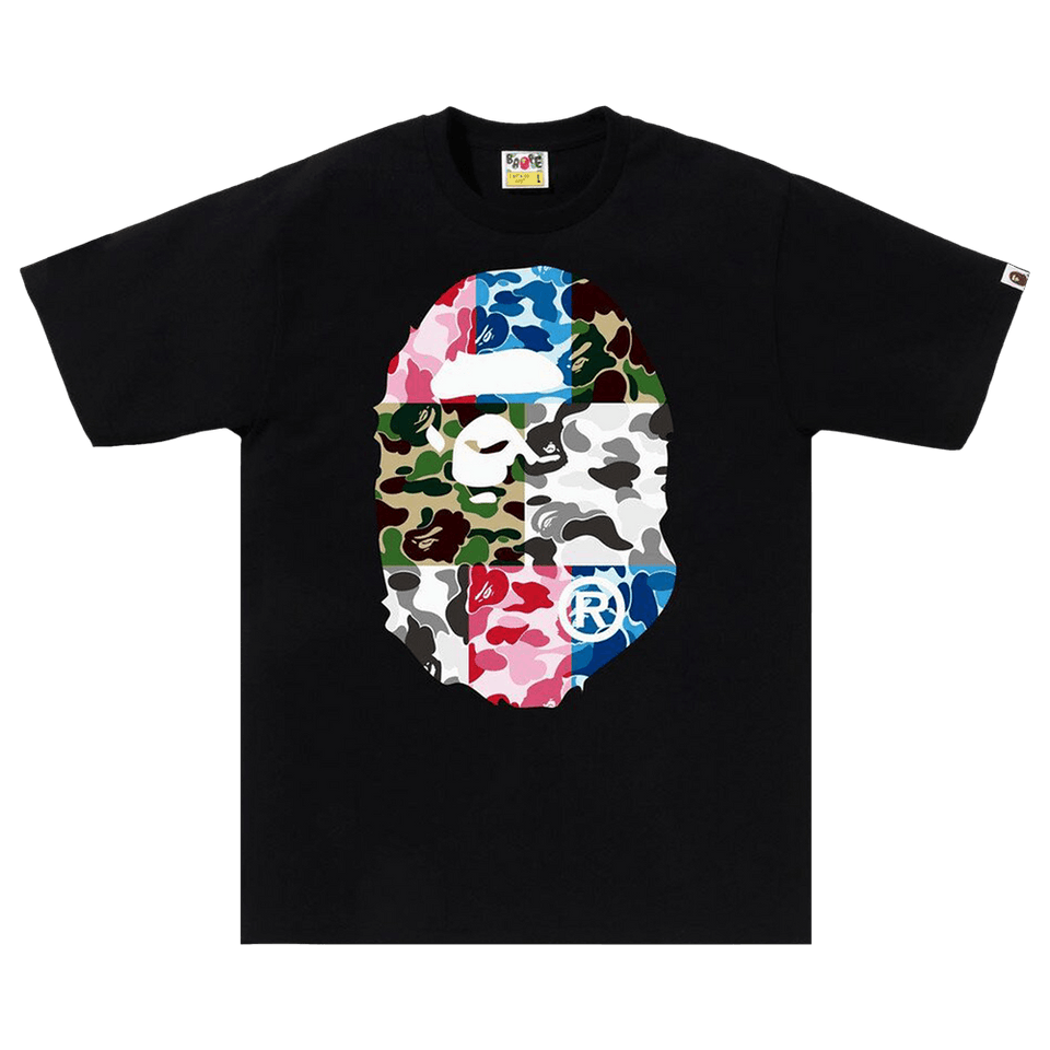 BAPE ABC Camo Crazy Big Ape Head T-Shirt Black