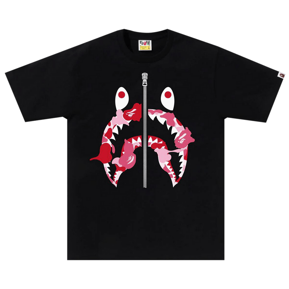 BAPE ABC Camo Rebuild Shark T-Shirt Black/Pink