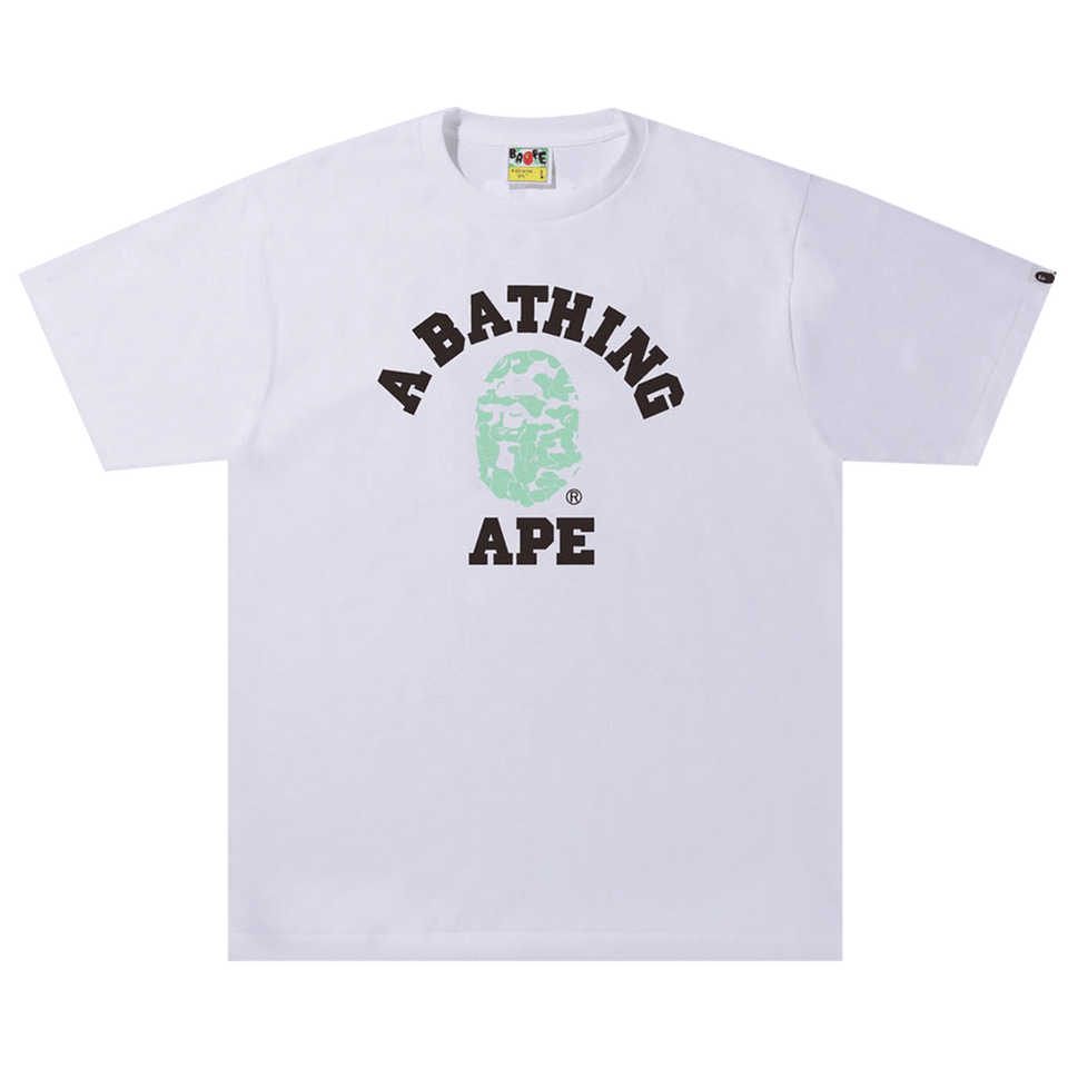 BAPE Text Code Camo College T-Shirt White