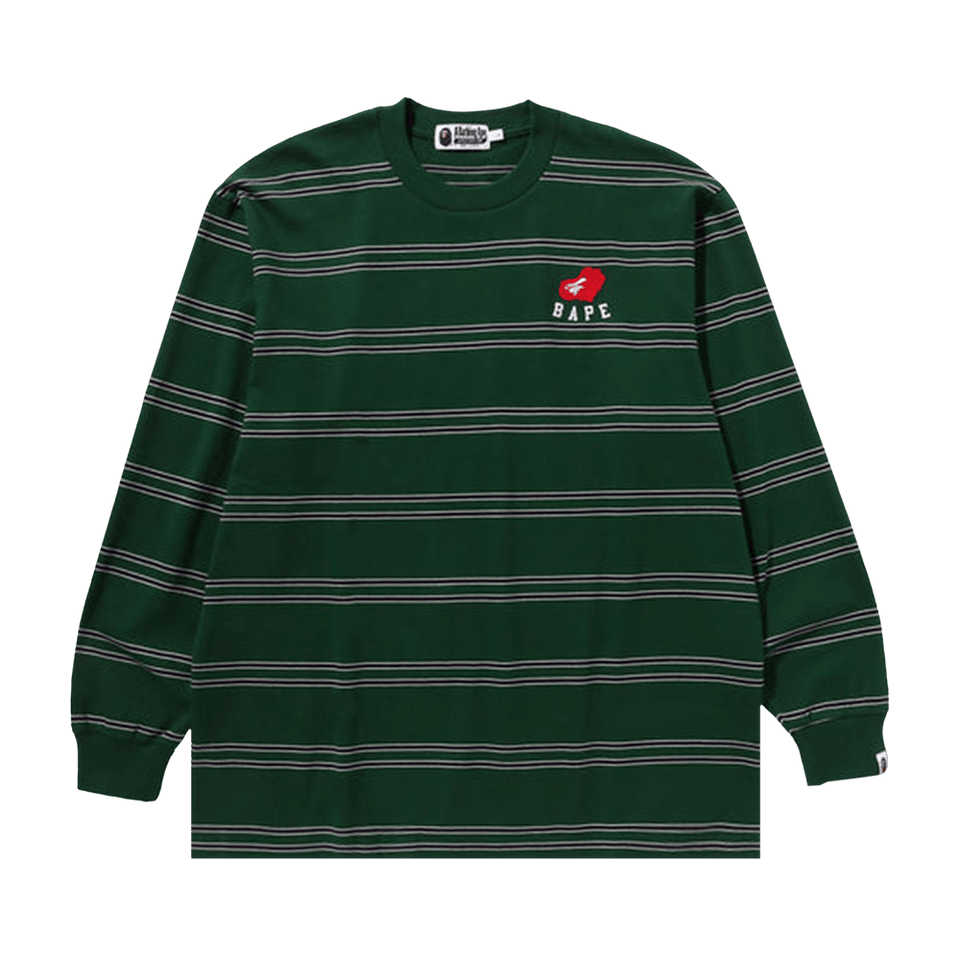 BAPE Ape Heart Hoop Long-Sleeve T-Shirt Green