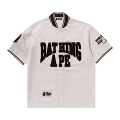 BAPE Baseball Jersey Shorts-Sleeve Shirt Ivory