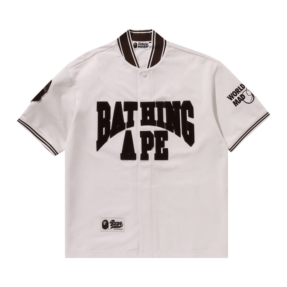 BAPE Baseball Jersey Shorts-Sleeve Shirt Ivory